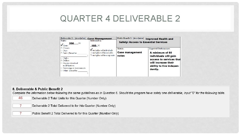 QUARTER 4 DELIVERABLE 2 46 7 7 QUARTER 4 DELIVERABLE 2 46 7 7