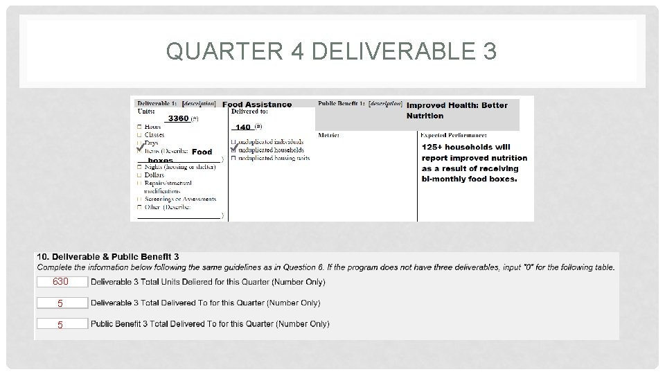 QUARTER 4 DELIVERABLE 3 630 5 5 QUARTER 4 DELIVERABLE 3 630 5 5