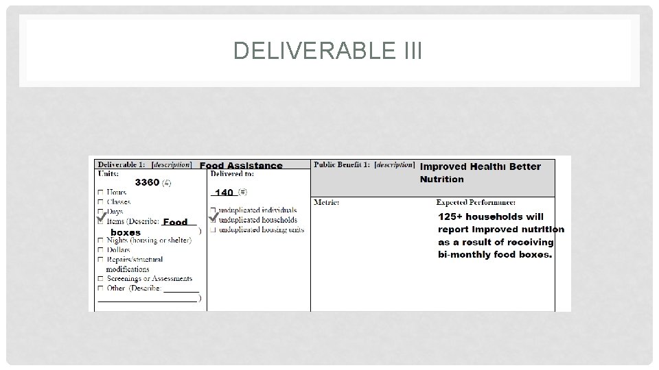DELIVERABLE III DELIVERABLE III