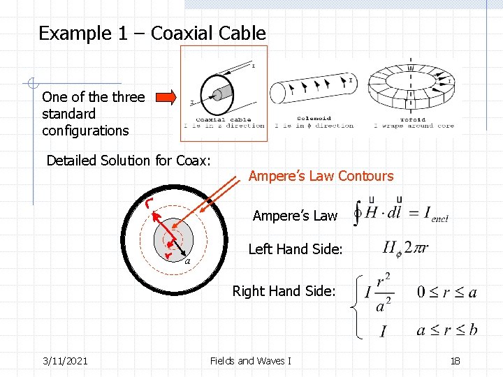 Example 1 – Coaxial Cable One of the three standard configurations Detailed Solution for