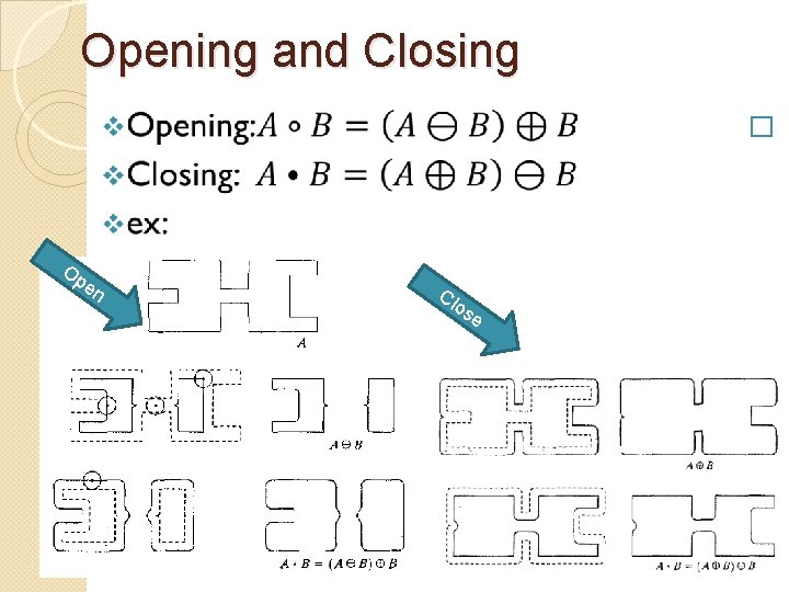 Opening and Closing � Op en Cl os e 