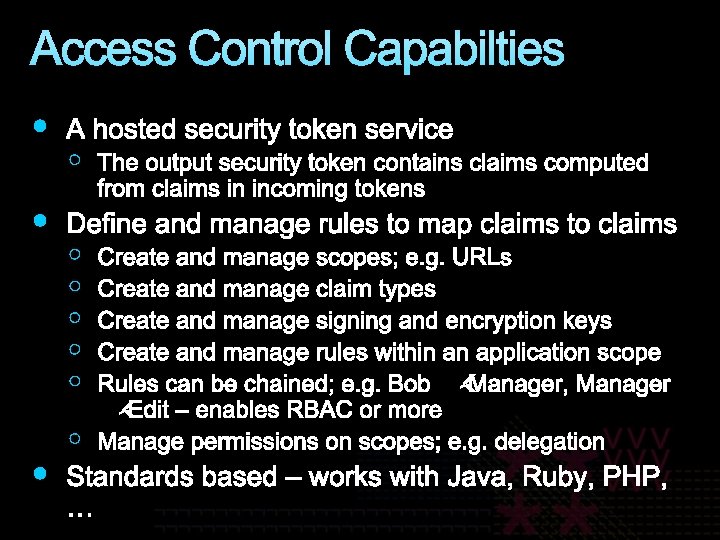 Access Control Capabilties 