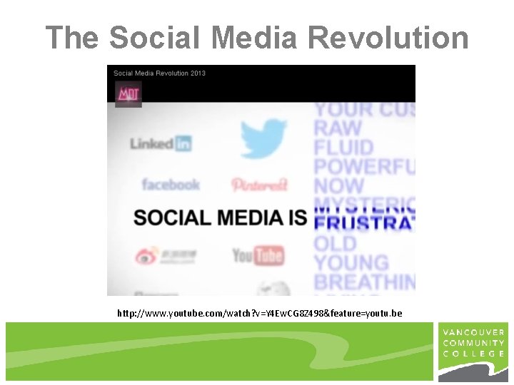 The Social Media Revolution http: //www. youtube. com/watch? v=Y 4 Ew. CG 8 Z