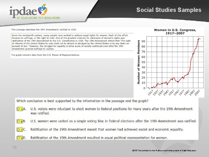 Social Studies Samples 10 2015 The Institute for the Professional Development of Adult Educators Social Studies Samples 10 2015 The Institute for the Professional Development of Adult Educators