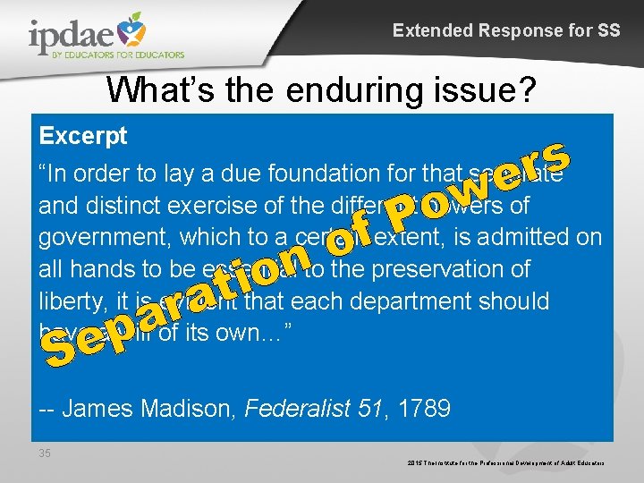 Extended Response for SS What’s the enduring issue? s r e Excerpt w Po Extended Response for SS What’s the enduring issue? s r e Excerpt w Po
