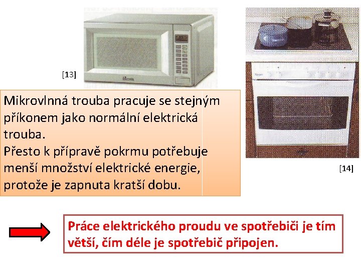 [13] Mikrovlnná trouba pracuje se stejným příkonem jako normální elektrická trouba. Přesto k přípravě