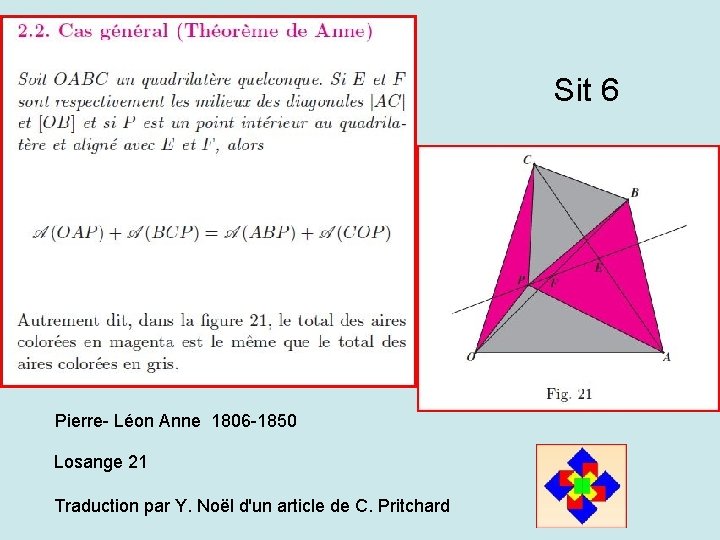 Sit 6 Pierre- Léon Anne 1806 -1850 Losange 21 Traduction par Y. Noël d'un