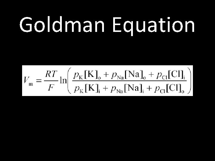 Goldman Equation 