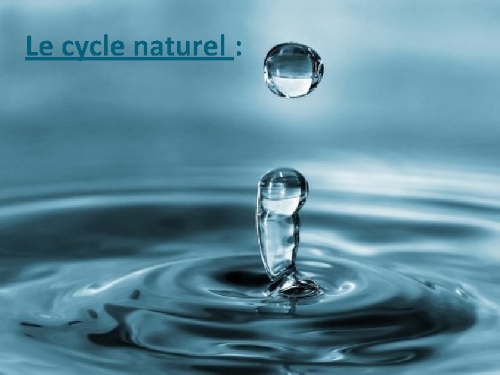 Le cycle naturel : 