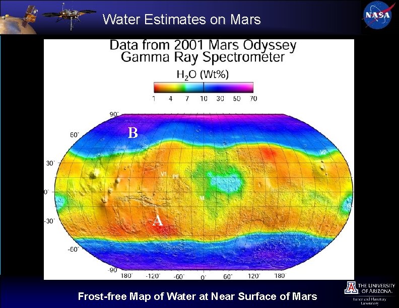 Water Estimates on Mars B A Frost-free Map of Water at Near Surface of