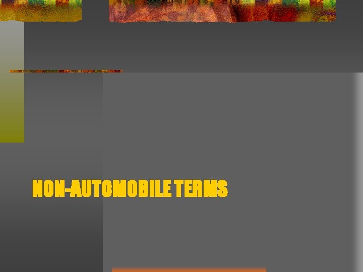NON-AUTOMOBILE TERMS NON-AUTOMOBILE TERMS