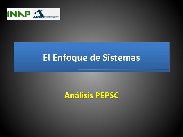 El Enfoque de Sistemas Análisis PEPSC 