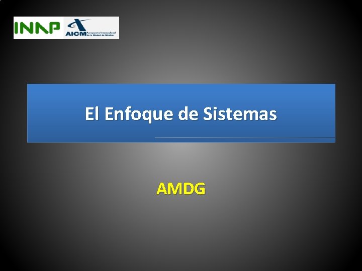 El Enfoque de Sistemas AMDG 