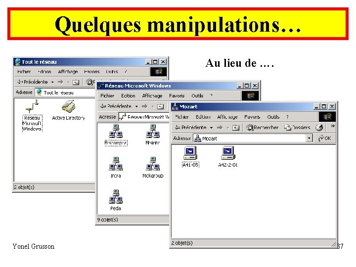 Quelques manipulations… Au lieu de …. Yonel Grusson 37 