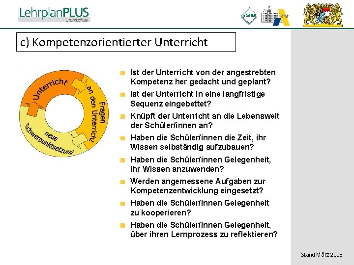 ^ c) Kompetenzorientierter Unterricht Ist der Unterricht von der angestrebten Kompetenz her gedacht und ^ c) Kompetenzorientierter Unterricht Ist der Unterricht von der angestrebten Kompetenz her gedacht und