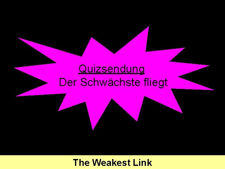 Quizsendung Der Schwächste fliegt The Weakest Link 