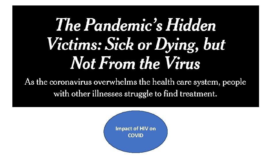 Impact of HIV on COVID 