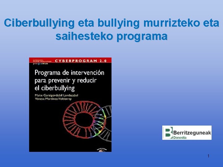 Ciberbullying eta bullying murrizteko eta saihesteko programa 1 