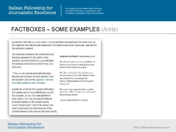 FACTBOXES – SOME EXAMPLES (Anita) FACTBOXES – SOME EXAMPLES (Anita)