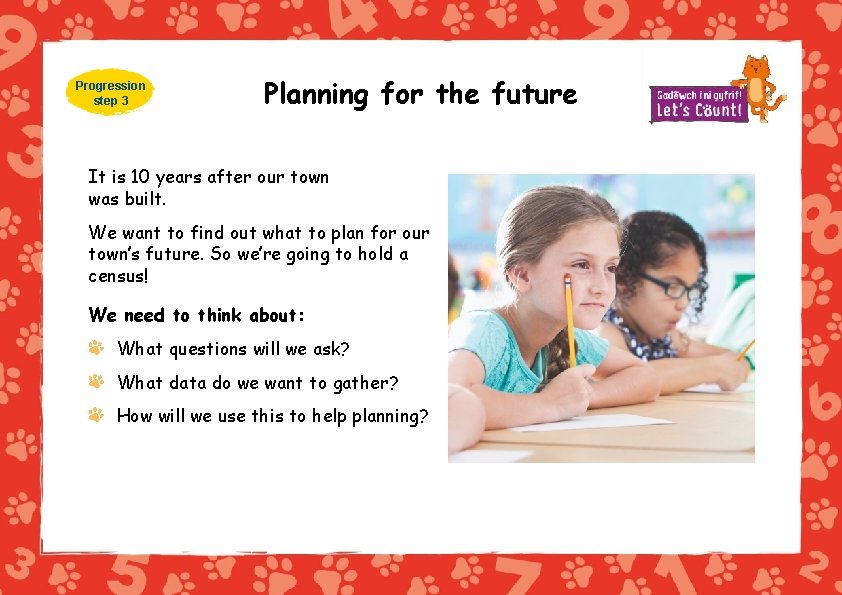 Progression step 3 Planning for the future It is 10 years after our town