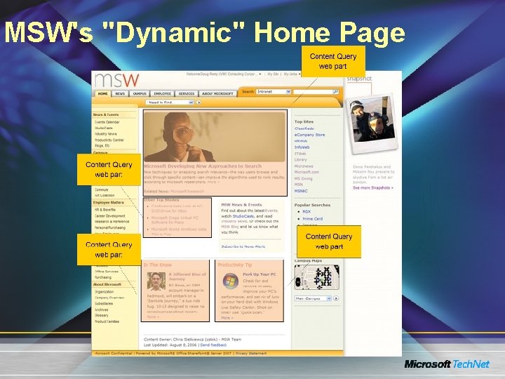MSW's "Dynamic" Home Page MSW's "Dynamic" Home Page