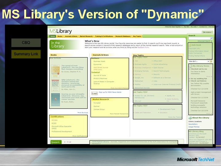 MS Library's Version of "Dynamic" MS Library's Version of "Dynamic"