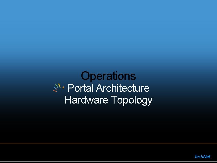 Operations Portal Architecture Hardware Topology Operations Portal Architecture Hardware Topology