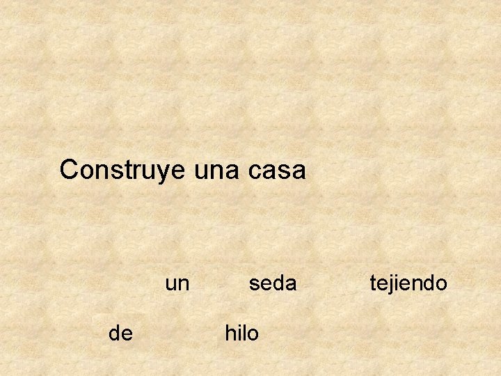 Construye una casa un de seda hilo tejiendo 