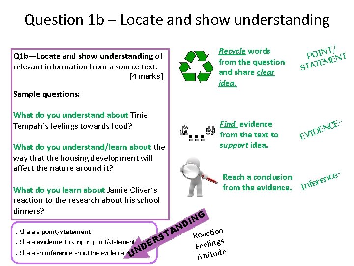 Question 1 b – Locate and show understanding Q 1 b—Locate and show understanding