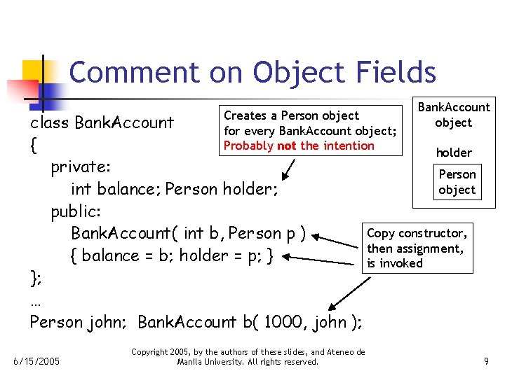 Comment on Object Fields Creates a Person object for every Bank. Account object; Probably