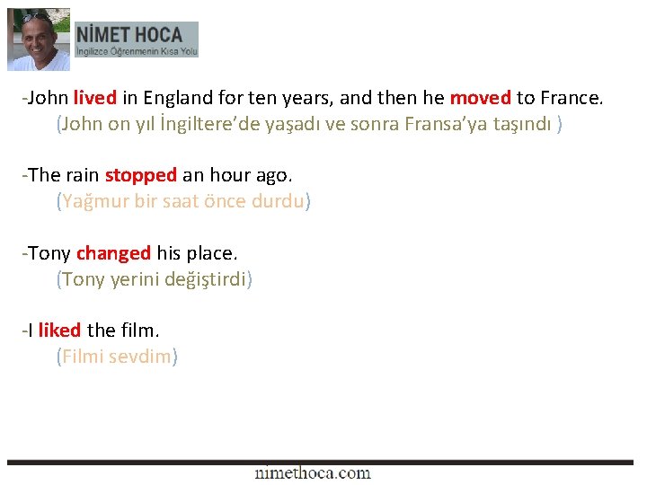 -John lived in England for ten years, and then he moved to France. (John -John lived in England for ten years, and then he moved to France. (John