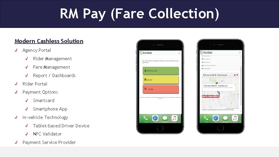 RM Pay (Fare Collection) Modern Cashless Solution Agency Portal Rider Management Fare Management Report