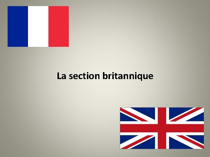 La section britannique 