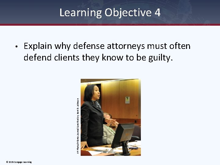 Learning Objective 4 Explain why defense attorneys must often defend clients they know to