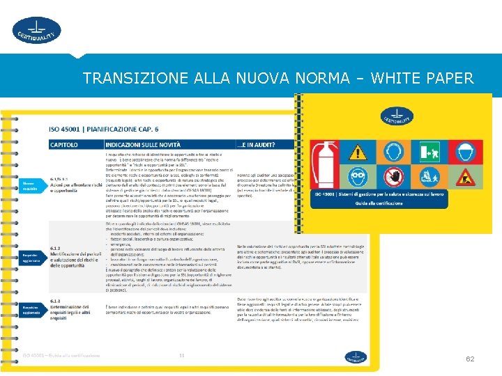 TRANSIZIONE ALLA NUOVA NORMA – WHITE PAPER 62 