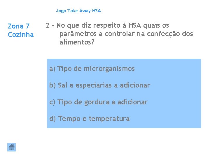 Jogo Take Away HSA Zona 7 Cozinha 2 - No que diz respeito à