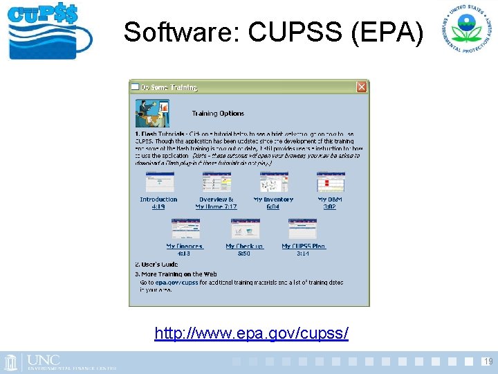 Software: CUPSS (EPA) http: //www. epa. gov/cupss/ 19 