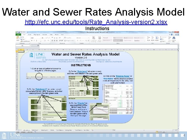 Water and Sewer Rates Analysis Model http: //efc. unc. edu/tools/Rate_Analysis-version 2. xlsx Instructions 4