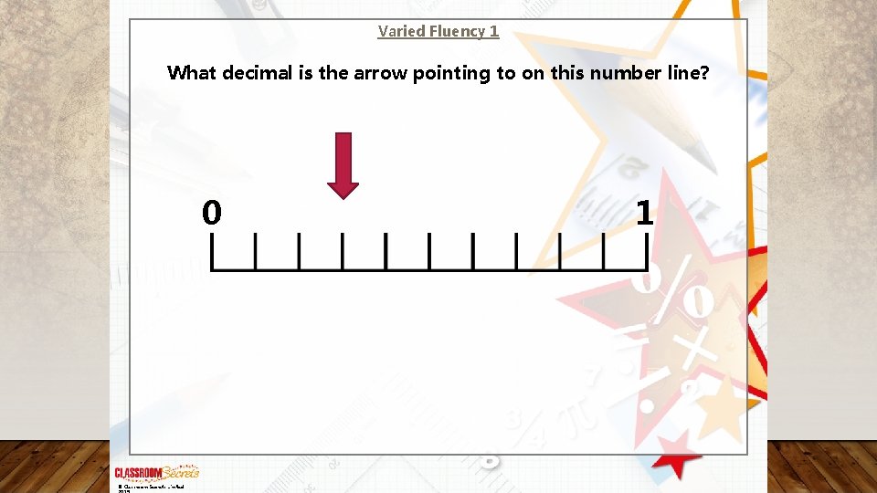 Varied Fluency 1 What decimal is the arrow pointing to on this number line?