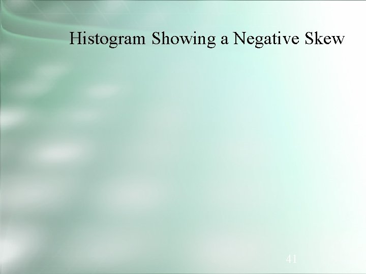 Histogram Showing a Negative Skew 41 