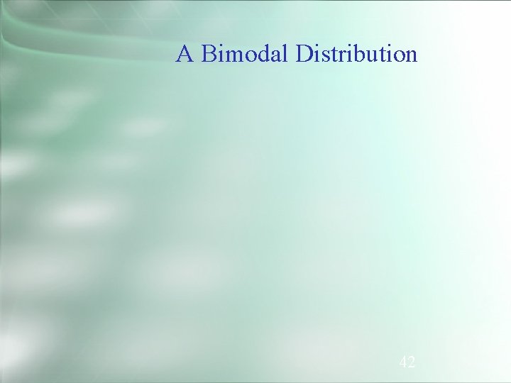 A Bimodal Distribution 42 