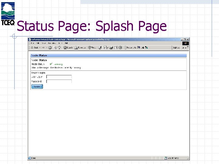Status Page: Splash Page 