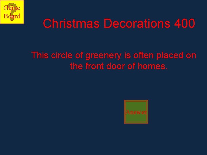 Game Board Christmas Decorations 400 This circle of greenery is often placed on the