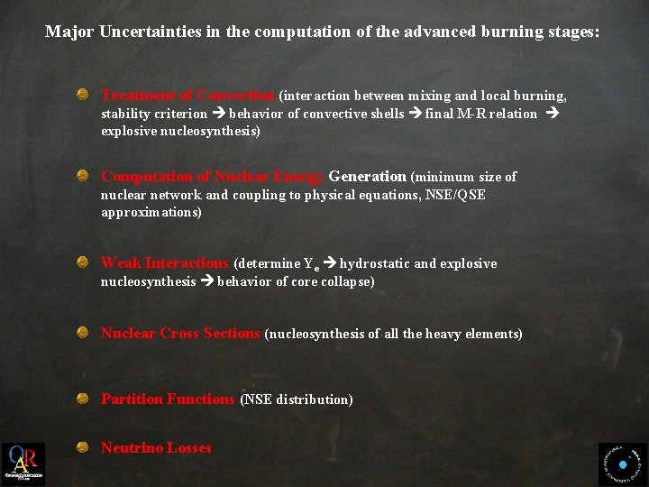 Major Uncertainties in the computation of the advanced burning stages: Treatment of Convection (interaction