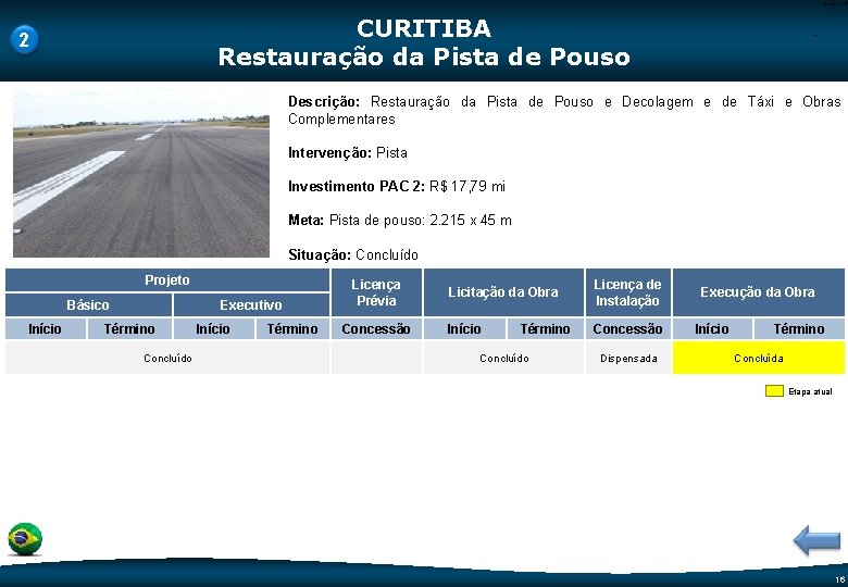 Code-P 16 CURITIBA Restauração da Pista de Pouso 2 - Descrição: Restauração da Pista