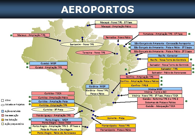 AEROPORTOS Macapá - Novo TPS - 1ª Fase Macapá - Ampliação Pátio Fortaleza -