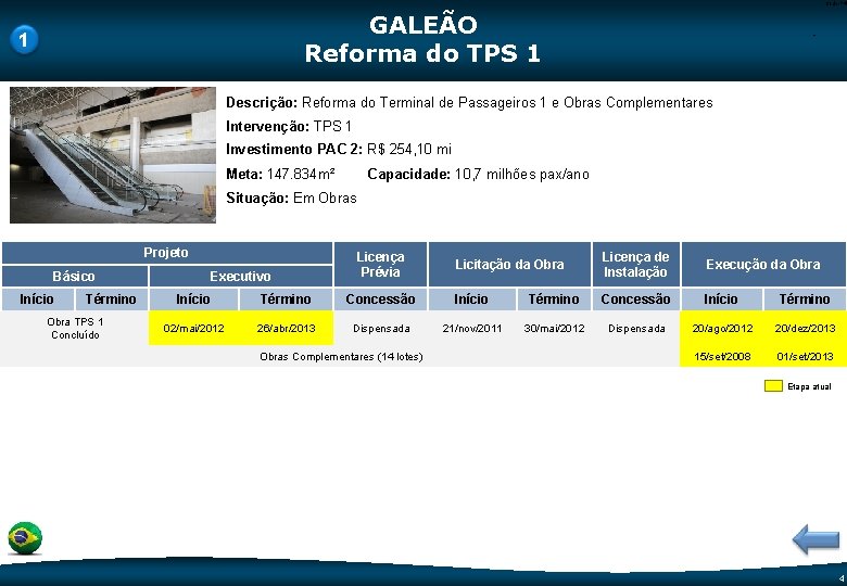 Code-P 4 GALEÃO Reforma do TPS 1 1 - Descrição: Reforma do Terminal de