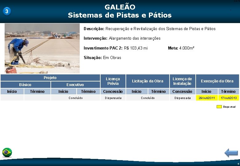 Code-P 6 GALEÃO Sistemas de Pistas e Pátios 3 - Descrição: Recuperação e Revitalização