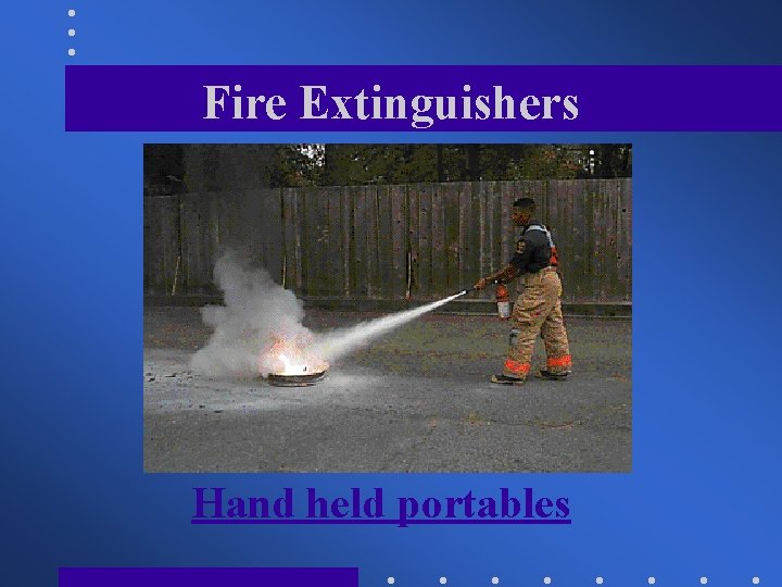 Fire Extinguishers Hand held portables 
