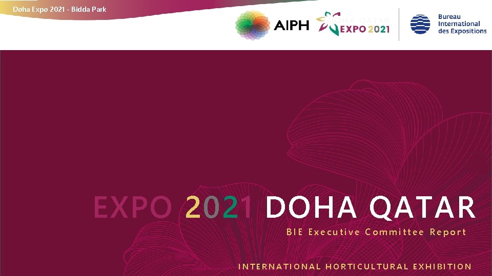 Doha Expo 2021 - Bidda Park EXPO 2021 DOHA QATAR BIE Executive Committee Report